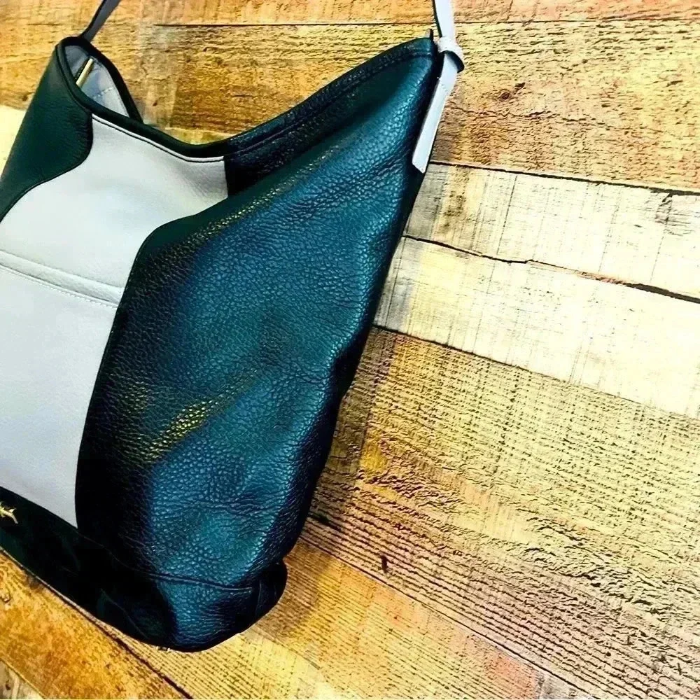 H By Halston Pebbled Leather Hobo Bag